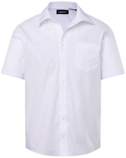 Men+ 758 Camisa de vestir manga curta com colarinho aberto Branco - Camisas - Camisas Homem Tamanhos Grandes