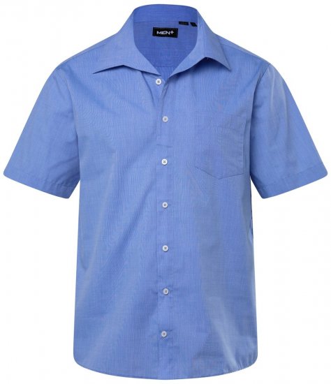 Men+ 758 Camisa de vestir manga curta com colarinho aberto Azul claro - Camisas - Camisas Homem Tamanhos Grandes