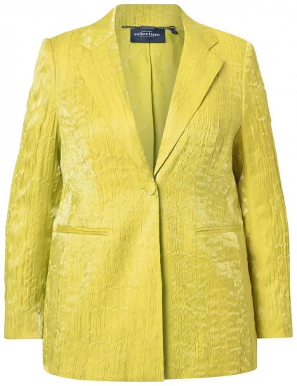 Ulla Popken 830767 Blazer efeito amarrotado Verde claro - Blazers e Coletes - Blazers em Tamanhos Grandes