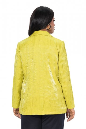 Ulla Popken 830767 Blazer efeito amarrotado Verde claro - Blazers e Coletes - Blazers em Tamanhos Grandes