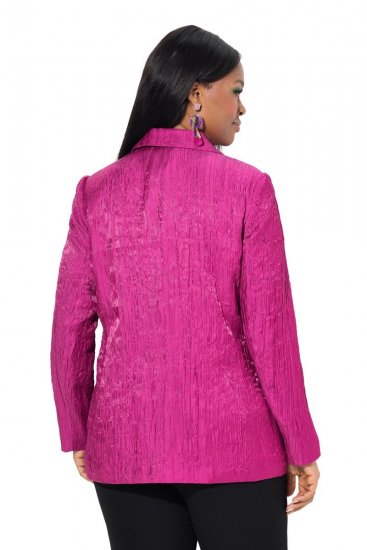 Ulla Popken 830767 Blazer efeito amarrotado Magenta - Blazers e Coletes - Blazers em Tamanhos Grandes