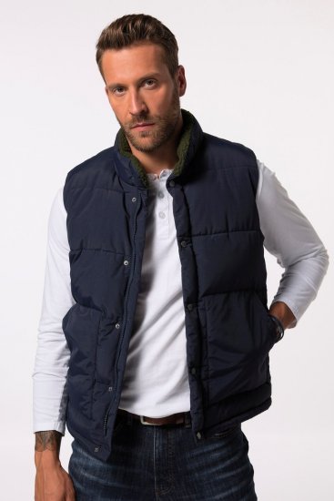 JP1880 831193 Colete com forro teddy Azul-marinho - Casacos - Casacos Homem Tamanhos Grandes