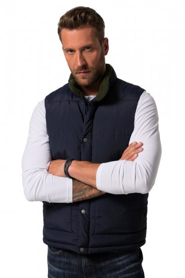 JP1880 831193 Colete com forro teddy Azul-marinho - Casacos - Casacos Homem Tamanhos Grandes