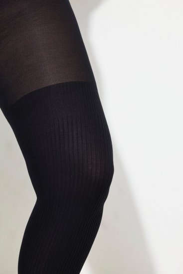 Ulla Popken 831196 Meias acima do joelho 80 den Preto - Collants & meias - 