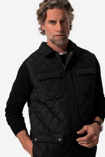 Boston Park 593 Colete acolchoado com gola de camisa Preto - Casacos - Casacos Homem Tamanhos Grandes