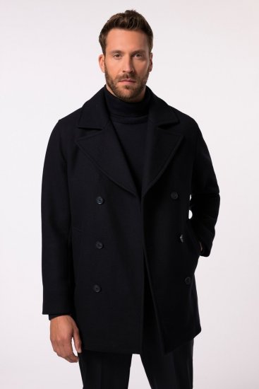 JP1880 Caban Short Double-breasted Overcoat Navy - Casacos - Casacos Homem Tamanhos Grandes