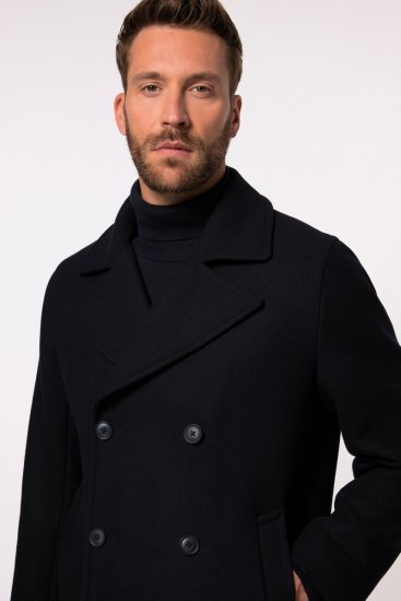 JP1880 Caban Short Double-breasted Overcoat Navy - Casacos - Casacos Homem Tamanhos Grandes