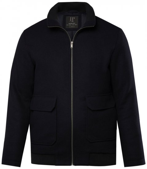 JP1880 831627 Casaco bomber em mistura de lã Azul-marinho - Casacos - Casacos Homem Tamanhos Grandes