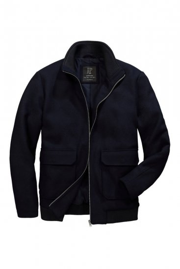 JP1880 831627 Casaco bomber em mistura de lã Azul-marinho - Casacos - Casacos Homem Tamanhos Grandes