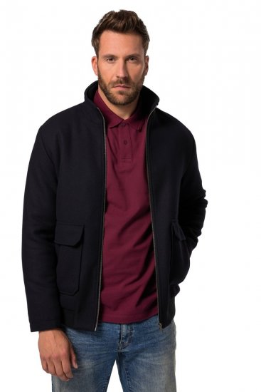 JP1880 831627 Casaco bomber em mistura de lã Azul-marinho - Casacos - Casacos Homem Tamanhos Grandes