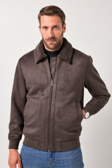 JP1880 Bomber Jacket Faux Leather Dark Brown - Casacos - Casacos Homem Tamanhos Grandes