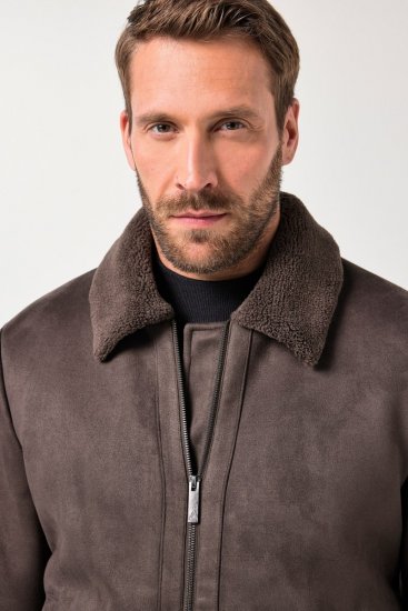 JP1880 Bomber Jacket Faux Leather Dark Brown - Casacos - Casacos Homem Tamanhos Grandes