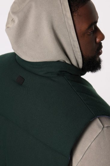 STHUGE 831896 Colete flanela acolchoado Verde escuro - Casacos - Casacos Homem Tamanhos Grandes