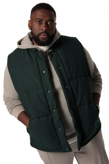 STHUGE 831896 Colete flanela acolchoado Verde escuro - Casacos - Casacos Homem Tamanhos Grandes