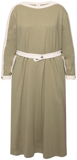 Ulla Popken 831963 Vestido de manga comprida Cinzento - Vestidos maxi - Vestidos maxi plus size para mulher