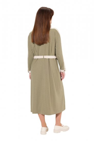 Ulla Popken 831963 Vestido de manga comprida Cinzento - Vestidos maxi - Vestidos maxi plus size para mulher