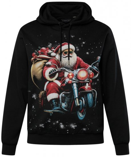 Men+ 100 Sweatshirt com capuz Pai Natal de mota Preto - Sweatshirts & hoodies - Sweatshirt & Camisolas com Capuz tamanhos grandes