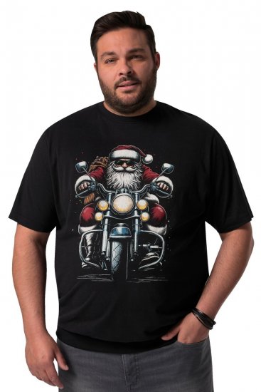Men+ 148 T-shirt bellyfit Pai Natal de mota Preto - T-shirts - T-shirts Homem Tamanhos Grandes