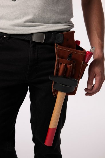 JP1880 832565 Cinto de ferramentas em pele extra-comprida Castanho escuro - Cintos de ferramentas - 