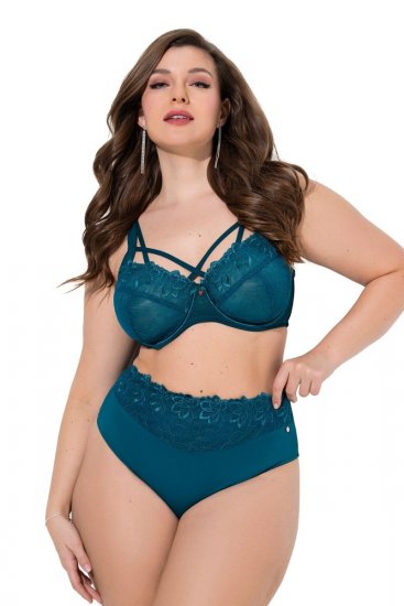 Ulla Popken 832864 Tangas com renda Petróleo - Cuecas - 