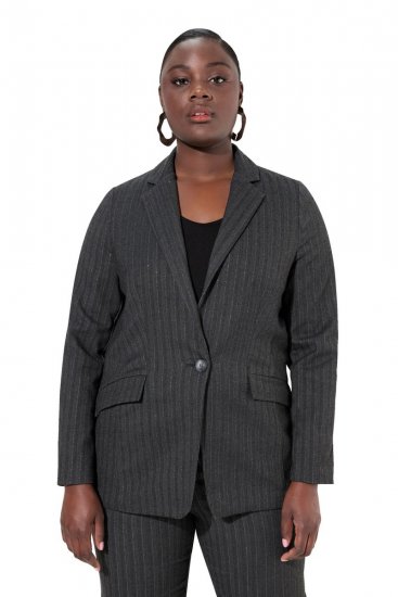 Ulla Popken 832935 Blazer espinha de peixe com brilho metalizado Cinzento - Blazers e Coletes - Blazers em Tamanhos Grandes