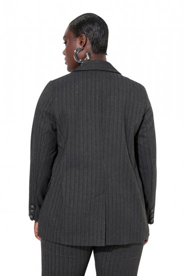 Ulla Popken 832935 Blazer espinha de peixe com brilho metalizado Cinzento - Blazers e Coletes - Blazers em Tamanhos Grandes