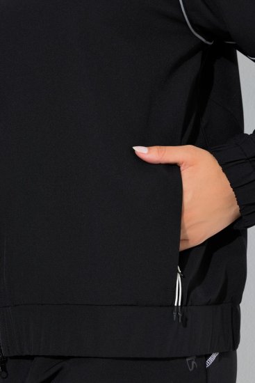 Ulla Popken 833237 Casaco desportivo com detalhes refletores Preto - Jaquetas - Casacos plus size para mulher