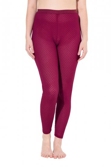 Ulla Popken 833718 Leggings de meia com renda Vermelho baga - Collants & meias - 