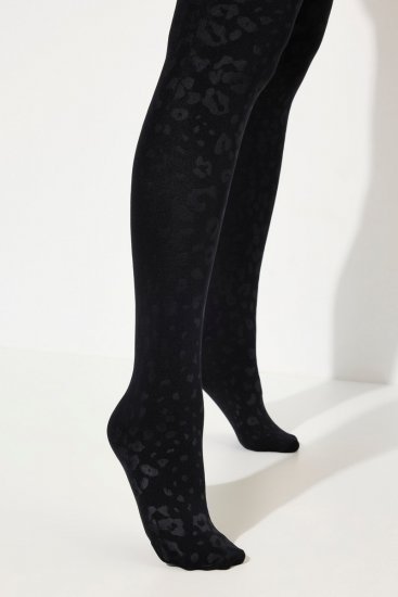 Ulla Popken 833809 Collants com padrão animal Preto - Collants & meias - 