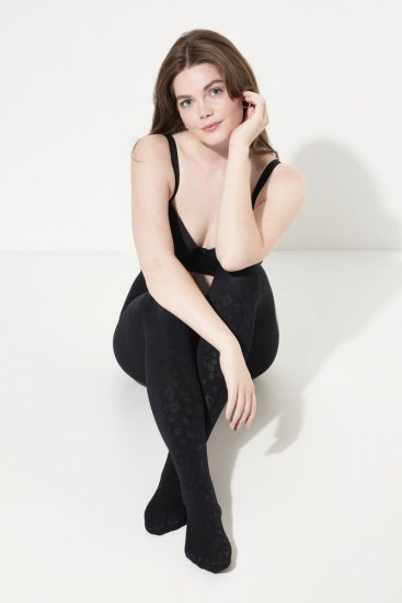 Ulla Popken 833809 Collants com padrão animal Preto - Collants & meias - 