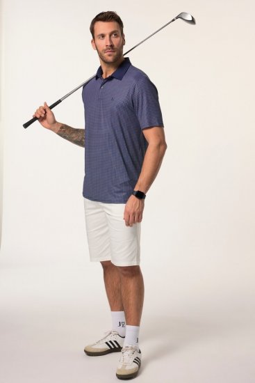 JP1880 Jay-Pi QuickDry Small Print Golf Polo Shirt Navy Blue - Pólos - Pólos Tamanhos Grandes Homem