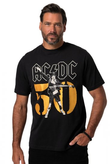 JP1880 AC/DC Graphic Band T-Shirt Black - T-shirts - T-shirts Homem Tamanhos Grandes