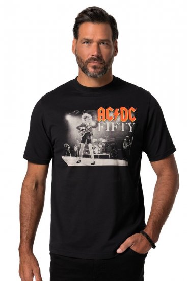 JP1880 AC/DC 50th Anniversary Band Photo T-Shirt Black - T-shirts - T-shirts Homem Tamanhos Grandes