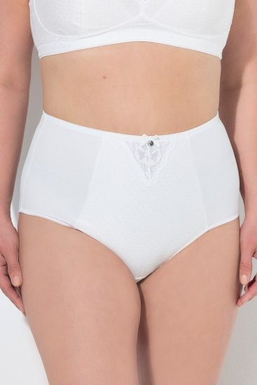 Ulla Popken 834307 Cuecas modeladoras com renda Branco sujo - Roupa modeladora - 