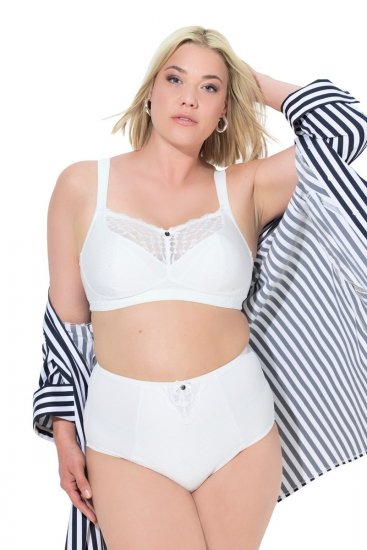 Ulla Popken 834307 Cuecas modeladoras com renda Branco sujo - Roupa modeladora - 