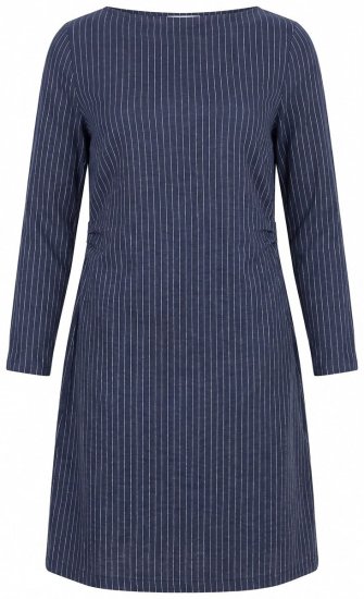 Ulla Popken 834371 Vestido de sweat às riscas Azul-marinho - Vestidos de moletom - 