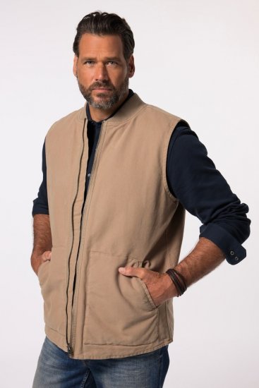JP1880 834734 Colete canvas Bege escuro - Casacos - Casacos Homem Tamanhos Grandes
