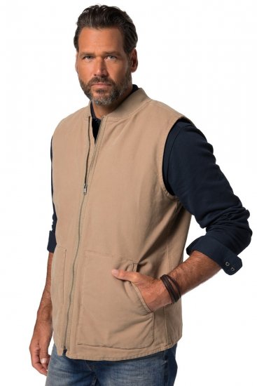 JP1880 834734 Colete canvas Bege escuro - Casacos - Casacos Homem Tamanhos Grandes