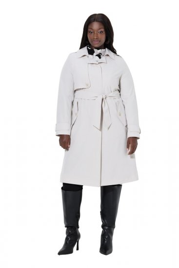 Ulla Popken 834990 Gabardina Taupe - Casacos - Casacos de Mulher em Tamanhos Grandes