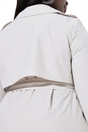 Ulla Popken 834990 Gabardina Taupe - Casacos - Casacos de Mulher em Tamanhos Grandes