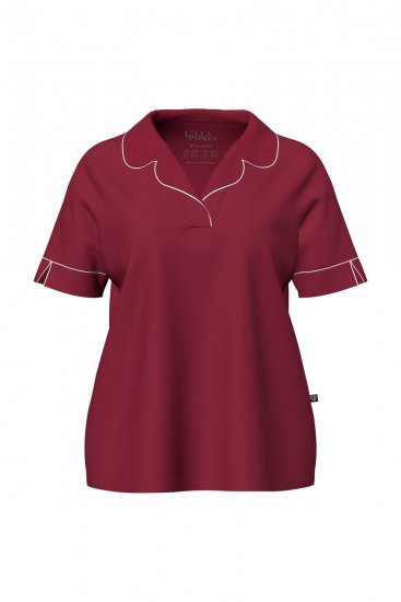 Ulla Popken 835397 Pijama de manga curta com gola de camisa Lilás - Pijamas/Loungewear - 