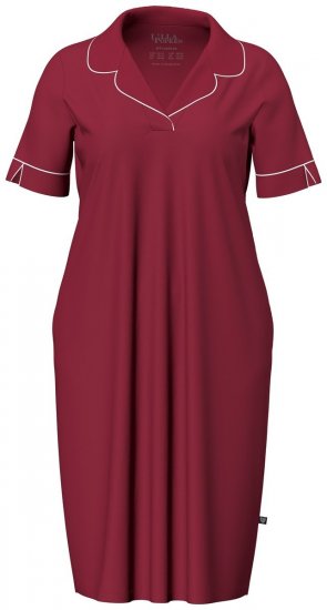 Ulla Popken 835400 Camisa de noite de manga curta com gola de camisa Lilás - Camisas de noite - 