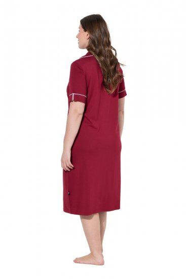 Ulla Popken 835400 Camisa de noite de manga curta com gola de camisa Lilás - Camisas de noite - 