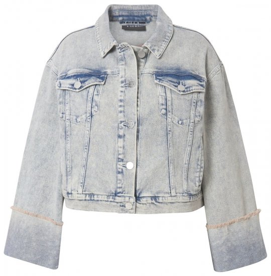 Ulla Popken 835486 Casaco de ganga com mangas largas Azul ganga - Jaquetas - Casacos plus size para mulher