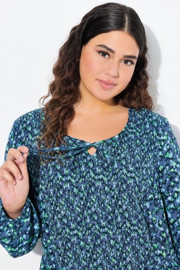 Ulla Popken 835713 Vestido floral Azul-marinho - Vestidos maxi - Vestidos maxi plus size para mulher