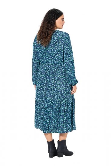 Ulla Popken 835713 Vestido floral Azul-marinho - Vestidos maxi - Vestidos maxi plus size para mulher