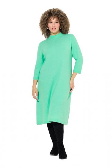 Ulla Popken 835720 Vestido de malha evasê com manga 3/4 Petróleo - Vestidos de malha - 