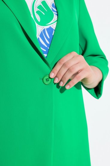 Ulla Popken 836165 Blazer comprido com manga 3/4 Verde - Blazers e Coletes - Blazers em Tamanhos Grandes