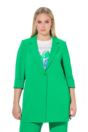 Ulla Popken 836165 Blazer comprido com manga 3/4 Verde - Blazers e Coletes - Blazers em Tamanhos Grandes