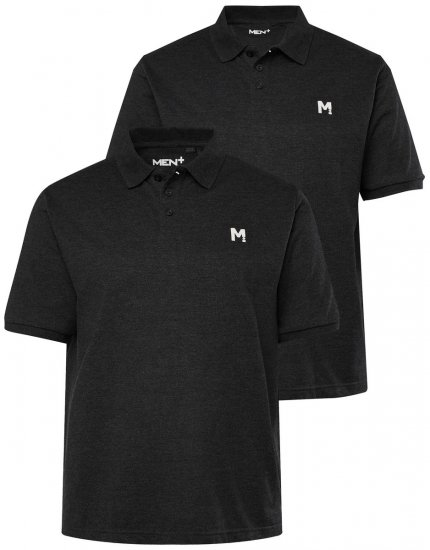 Men+ 258 Polo Preto pack de 2 - Pólos - Pólos Tamanhos Grandes Homem